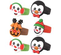 HENBRANDT 30x Christmas Rings for Kids Pretend Play Toy Jewellery Rubber Finger Rings Children’s Stocking Fillers Xmas Party Favours Loot Bag Fillers for Girls and Boys