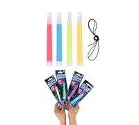HENBRANDT 12x Chunky Neon Glow Sticks with Lanyards 15cm Large Ultra Bright Light Sticks Glow in the Dark Party Pack Supplies for Halloween Christmas NYE Camping and Festivals for Kids and Adults