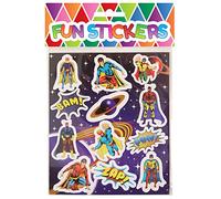 Henbrandt 12x Superhero Sticker Sheets - Party Favours / Loot Bag Fillers / Lucky Dip Prizes / Kids Arts & Crafts