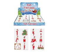 Henbrandt 144 x Mini Elfin Around Christmas Elf Temporary Tattoos for Children 24 x Tattoo Sheets Kids Festive Xmas Party Bag Favours Stocking Presents Advent Calendar Fillers for Boys and Girls