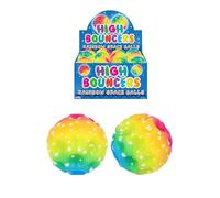 HENBRANDT 1x 7cm High Bounce Rainbow Space Ball - Colourful Bouncy Ball, Party Bag Fillers, Stocking Fillers, Novelty Toy