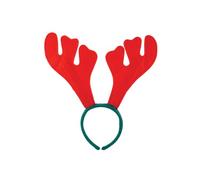 HENBRANDT Single Red and Green Reindeer Antler Headband Xmas Novelty Headwear Boppers Red Deer Antlers One Size Fancy Dress Hairband Christmas Party Accessories for Kids and Adults