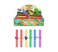 HENBRANDT 1x Dinosaur Snap Bracelet for Kids Soft Silicone Slap Band 3D Dinosaur Design Stocking Filler Party Bag Favour Lucky Dip Slap Bracelet Snap Band Boys Girls Bracelet Wristband