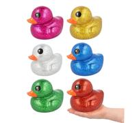 Henbrandt 1x Giant Glitter Duck Toy, 17.5cm 6 Assorted Colours