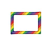 Henbrandt 1x Inflatable Rainbow Frame 80cm x 60cm Photo Booth Selfie Frame for Gay Pride LGBTQ+ Celebrations Parties Picture Inflatable Photo Frame Pride Accessories