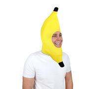 HENBRANDT 2 x Adult Banana Head Novelty Hat 54cm Funny Yellow Banana Hat Festival Plush Fruit Headgear Photo Prop Cosplay Headwear Unisex Fancy Dress Costume Accessory for Men and Women