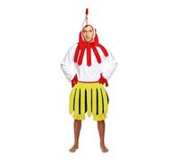 HENBRANDT 2 x Adult Men’s Chicken Fancy Dress Easter Chicken Costume Rooster White Hen Easter Dress Up Outfit One Size Mens Fancy Dress Costume