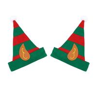 HENBRANDT 2 x Children’s Christmas Elf Hat with Pointy Ears Kids Striped Green and Red Felt Elf Hat Xmas Party Novelty Hat Fancy Dress Costume Accessory for Boys and Girls
