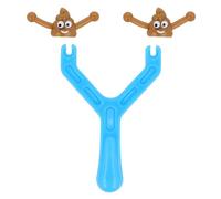 Henbrandt 2 x Children’s Funny Poo Slingshot Toy with 2 Flying Poop Bullets Sticky Squishy Mochi Poop Emoji Toy Rubber Novelty Party Bag Favours Loot Bag Fillers Stocking Fillers for Boys and Girls