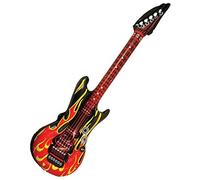 Henbrandt 2 x Flame Red / Black Inflatable Electric Rock Guitars 106 cm