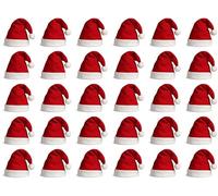 HENBRANDT 2 x Packs of 12 Christmas Santa Hats - Classic Red Festive Party Costume Accessory for Adults Office Parties Xmas Celebrations Event Fancy Dress Bulk Novelty Hats for Men and Women