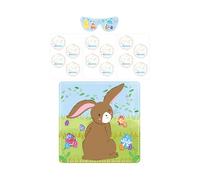HENBRANDT 2 x Stick the Tail on the Bunny Easter Party Games for Kids - 14 Pieces Including Poster Blindfold Fluffy Tail Stickers Fun Spring Activity Games Children
