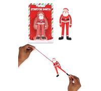 HENBRANDT 2 x Stretch Santas 11.5cm Christmas Festive Novelty Toy - Flexible Bendable Xmas Character Figure Kids Party Bag Stocking Filler Gift Squeeze Father Christmas Sensory Toy