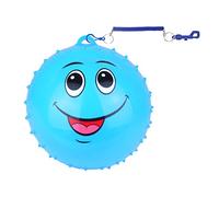 HENBRANDT 23cm Spikey Smiling Face Ball With Hook, Spiral Keyring & Sports Pump (Pack of 30, Mixed Colours)