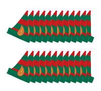 HENBRANDT 24 x Adult Christmas Elf Hat with Pointy Ears One Size Striped Green and Red Felt Elf Hat Xmas Party Novelty Hat Fancy Dress Costume Accessory for Men and Women
