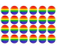 HENBRANDT 24 x Adults Rainbow Button Pin Gay Pride Badge LGBT Flag Freedom Event March Accessory