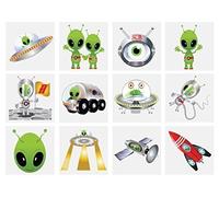 Henbrandt 24 x Alien Temporary Tattoos Children's Birthday Loot Party Bag Filler