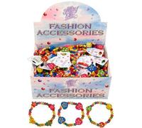 Henbrandt 24 x Assorted Colours Wooden Bracelets