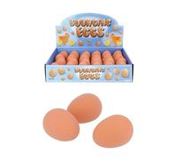 Henbrandt 24 x Bouncing Eggs 5.4cm Bouncy Rubber Fake Chicken Egg Novelty Prank Toys Easter Party Favours Loot Bag Fillers Lucky Dip Stocking Fillers for Boys and Girls