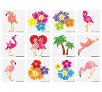 Henbrandt 24 x Flamingo Temporary Tattoos Children's Birthday Loot Party Bag Filler