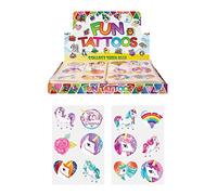 Henbrandt 24 x Girls UNICORN Temporary Tattoos Children's Birthday Party Bag Filler