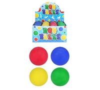 HENBRANDT 24 x Hard Rubber Dog Balls - Play n Shoot - Red, Green, Yellow & Blue