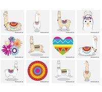 Henbrandt 24 x Llama Temporary Tattoos Children's Birthday Loot Party Bag Filler