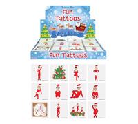 Henbrandt 24 x Mini Elfin Around Christmas Temporary Transfer Tattoos for Kids Boys and Girls Festive Xmas Stocking Advent Calendar Fillers