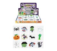 Henbrandt 24 x Mini Halloween Spooky Temporary Transfer Tattoos Vampire Pumpkin Bats Kids Trick or Treat