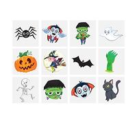 Henbrandt 24 x Mini Halloween Temporary Tattoos for Children 12pc Packs Kids Halloween Party Bag Favours Loot Bag Fillers Spooky Lucky Dip Trick or Treat Favours for Boys and Girls