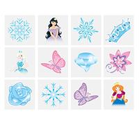 Henbrandt 24 x Mini Ice Princess Temporary Tattoos for Children Kids Party Bag Favours Loot Bag Fillers Lucky Dip Wedding Favours for Girls and Boys