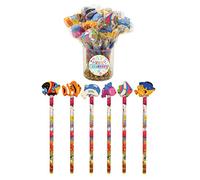 HENBRANDT 24 x Sealife Pencils With Novelty Erasers Toppers - Wholesale Bulk Buy