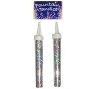 Henbrandt 24 x SILVER Ice Sparkling Fountain Candles (Packs of 2) - 48 Total.