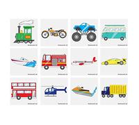 Henbrandt 24 x Vehicles Temporary Tattoos Children's Birthday Loot Party Bag Filler