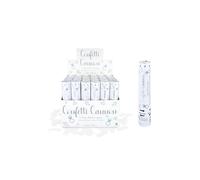 Henbrandt 24 x White Paper Confetti Cannons with White Biodegradable Paper 20cm Confetti Shooters for Wedding Celebration Birthday Party Baby Shower Decorations