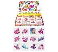 HENBRANDT 2X24 x Girls Super Hero Temporary Tattoos Children's Birthday Loot Party Bag Filler