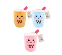 Henbrandt 3 x Bubble Tea Plushies 7 Inch 18cm Soft Toys - 3 x Assorted Colours Coffee Blue Pink Cute Kawaii Tea Shop Characters Children's Collectables