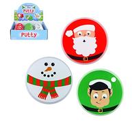 Henbrandt 3 x Christmas Putty Tubs for Kids Santa Claus Snowman Elf Xmas Toys Mini Party Bag Favours Loot Bag Fillers Lucky Dip Favours Stocking Fillers for Boys and Girls