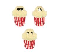 HENBRANDT 3 x Popcorn Plushies Soft Toys 6 Inch Assorted Colours - Fun Cinema Snack Plush Characters for Children Party Favours Gifts Collectibles