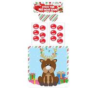 HENBRANDT 3 x Stick the Red Nose on the Reindeer 14pcs Christmas Party Game Rudolph Xmas Family Festive Games Christmas Stocking Filler Party Fillers Activity Game for Boys and Girls