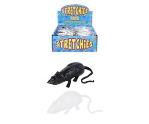 Henbrandt 4 x Mini Stretchy Rats 6.5cm Halloween Stretchies Sensory Fidget Toys Kids Birthday Trick or Treat Party Favour Loot Bag Filler Classroom Prize Lucky Dip for Boys and Girls
