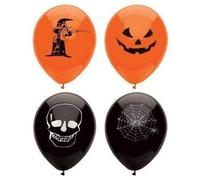 Henbrandt 4 x Pack of 15 Halloween Balloons - Black & Orange (60 Balloons)