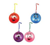HENBRANDT 4 x Smelly Fruits Happy Smile Face Balls 23cm - Uninflated With Hooks & Spiral Keyrings