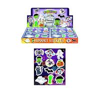 Henbrandt 48x Halloween Stickers sheets Mini Halloween Stickers for Children Trick or Treat Party Bag Fillers Reward Stickers Arts and Crafts for Kids Loot Bag Lucky Dip Favours for Girls and Boys