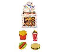 HENBRANDT 4x Fast Food Erasers 3D Novelty Rubber Set for Party Bag Fillers Lucky Dip Class Gifts Stationery Supplies Kids Stationery for Boys and Girls, 501577