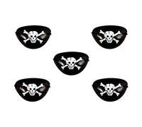 HENBRANDT 5 x Pirate Skull and Crossbones Eyepatch (8cm)