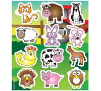HENBRANDT 6 Sheets of 12 Farm Animal Stickers