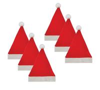 HENBRANDT 6 x Adult Christmas Santa Hat with White Bobble One Size Red Santa Claus Hat Xmas Party Novelty Gift Father Christmas Fancy Dress Costume Accessory for Men and Women