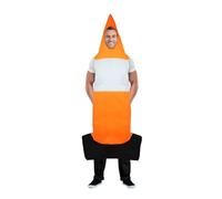 HENBRANDT 6 x Adult Traffic Cone Fancy Dress Costume Orange and White Traffic Road Cone Hen and Stag Do Parties Halloween Novelty Dress Up Outfit One Size Unisex Fancy Dress Costume for Men and Women