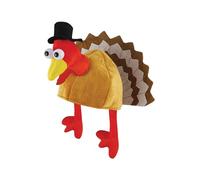 HENBRANDT 6 x Adult Turkey Christmas Hat Funny Animal Hat Novelty Plush Turkey in Pilgrim Hat Silly Christmas Hats Secret Santa Gift Thanksgiving Costume Accessory for Men and Women